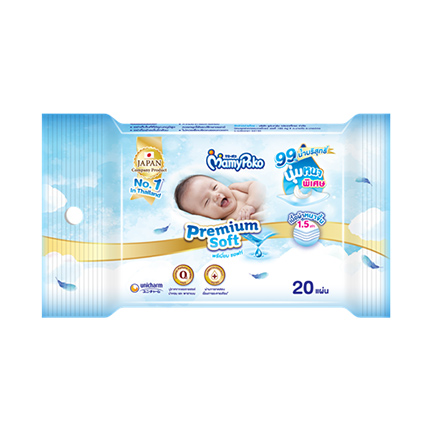 มามี่โพโค ไวพส์ พรีเมี่ยม ซอฟท์ 20 แผ่น